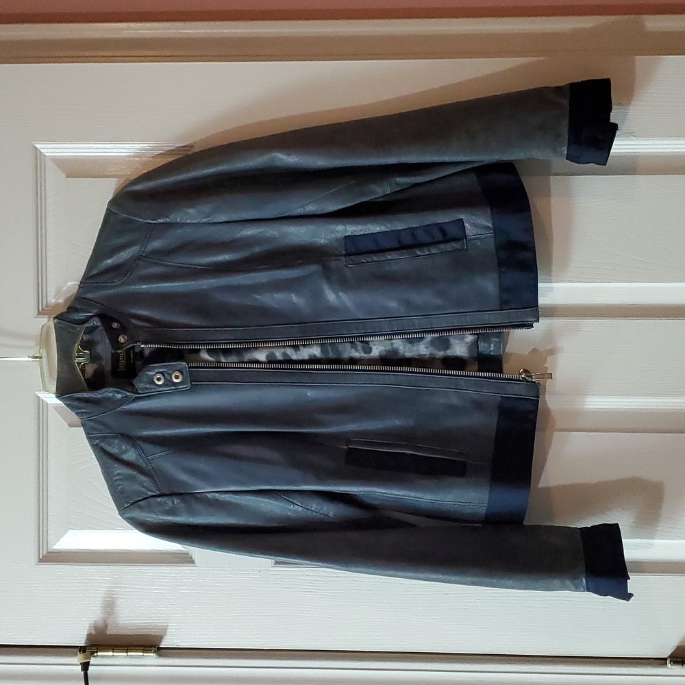 Blue Leather Jacket